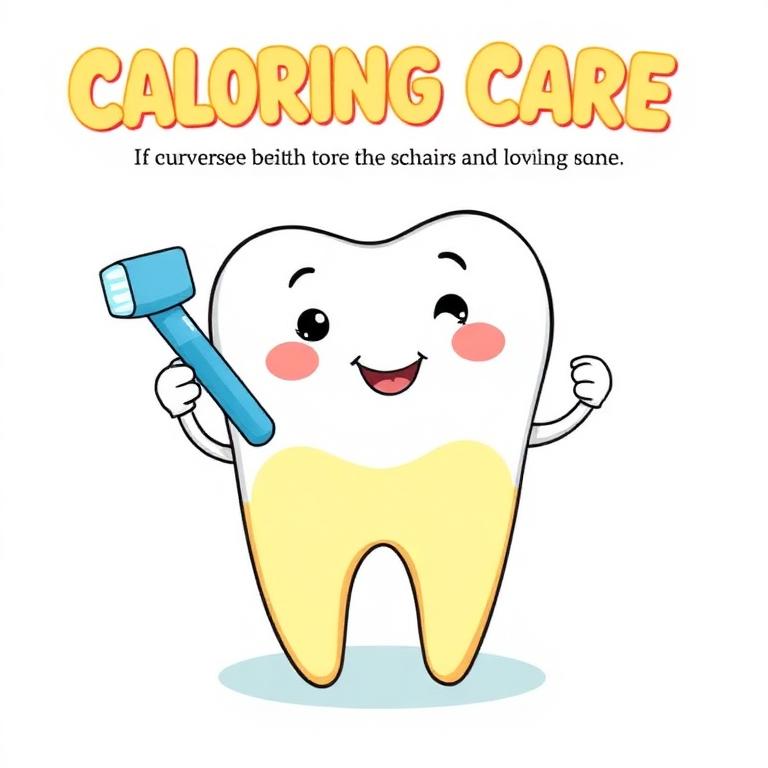 Livrinho de Colorir Sobre Cuidados com os Dentinhos
