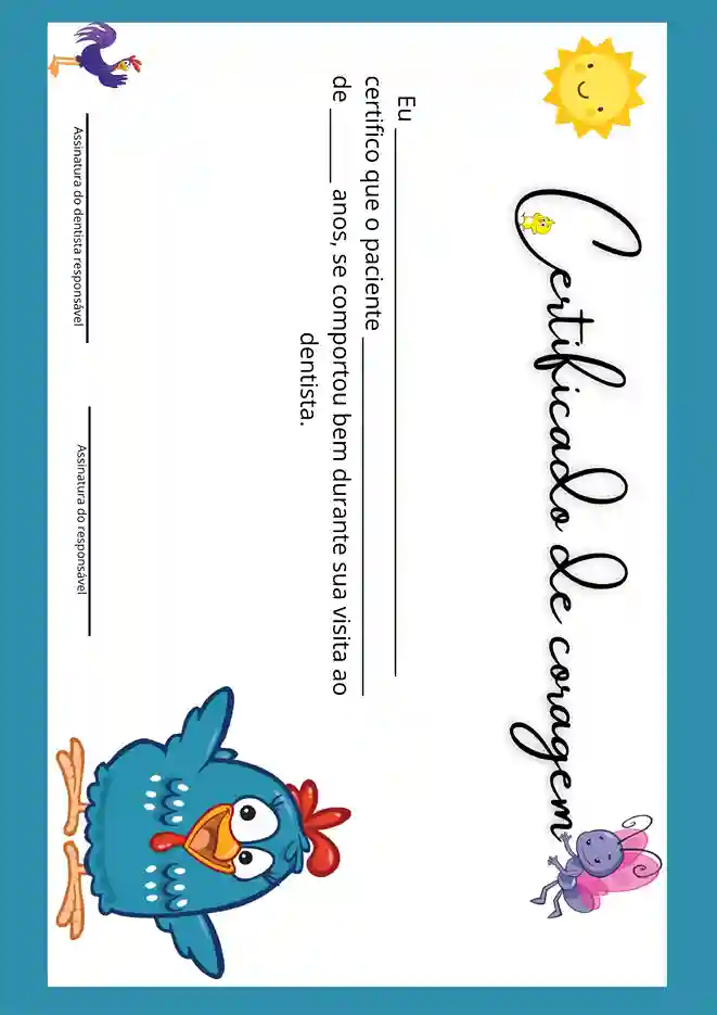 Certificado de coragem modelo 1