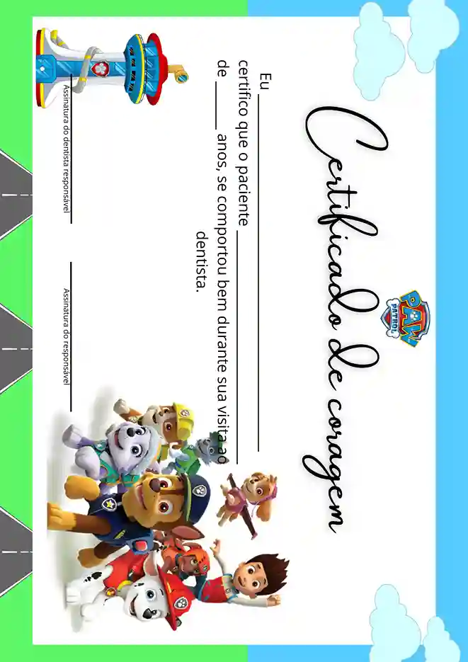 Certificado de coragem modelo 6
